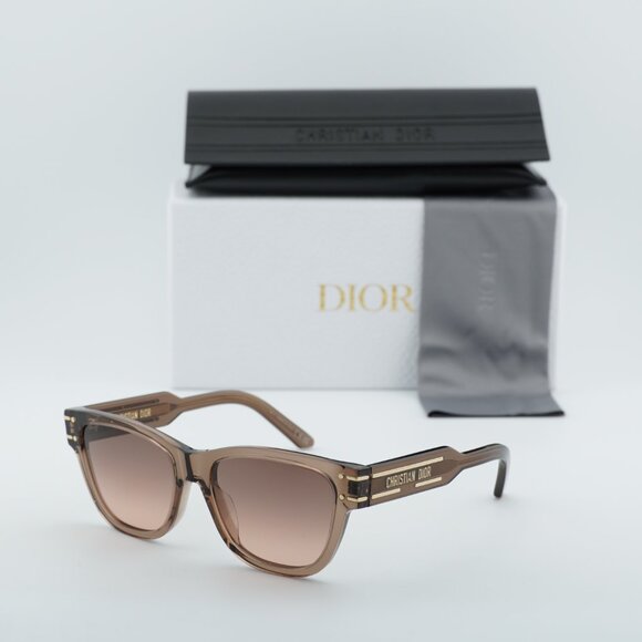 Dior DIORSIGNATURE S6U 64F1 Square Sunglasses - Shiny Brown/Brown main image 5